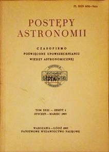 Postępy astronomii Tom  XXXI Zeszyt 1 Styczeń - Marzec 1983