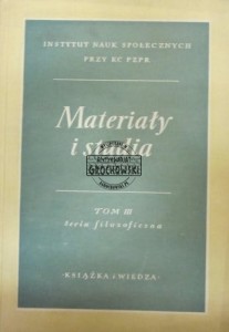 Materiały i studia. Tom III. Seria filozoficzna
