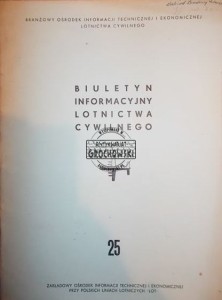 Biuletyn informacyjny lotnictwa cywilnego 25, 11'67