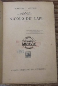 Nicolo de Lapi tom I-II  D'AZEGLIO