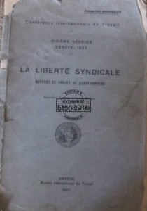 La Liberte Syndicale. Rapport et project de questionnaire.