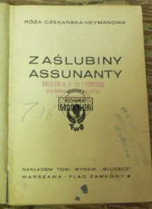 Zaślubiny Assunanty  CZEKAŃSKA-HEYMANOWA