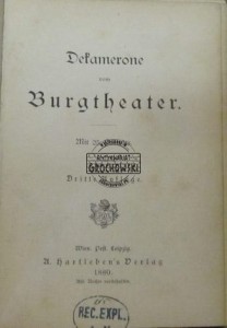 Dekamerone vom Burgtheater 1880