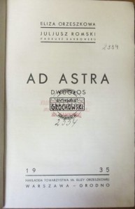 Ad Astra  ORZESZKOWA ROMSKI 1935