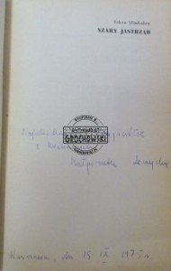 AUTOGRAF Małgorzata Leczycka  SZARY JASTRZĄB