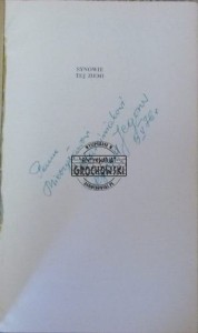 AUTOGRAF Ryszard Jegorow  SYNOWIE TEJ ZIEMI