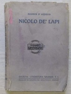 Nicolo de Lapi tom I  D'AZEGLIO