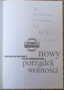 AUTOGRAF STEPHAN RAABE  Nowy porządek wolności