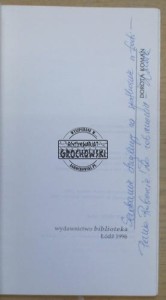 AUTOGRAF DOROTA KOMAN  Dorota Koman