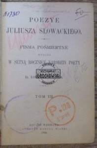 Poezye Juliusza Słowackiego pisma pośmiertne  VII-VIII