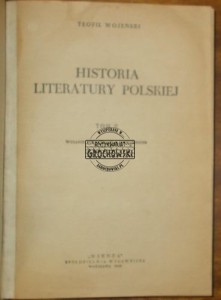 Historia literatury polskiej tom II  WOJEŃSKI  1948