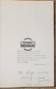AUTOGRAF Tadeusz Sadowski  WIECZÓR ROZKOSZY POETYCKICH
