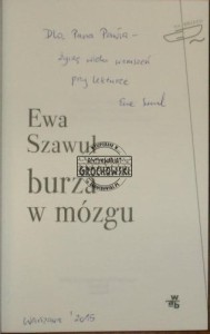 AUTOGRAF  Ewa Szawul  BURZA W MÓZGU
