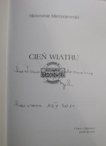 AUTOGRAF Mierzejewski Sławomir  CIEŃ WIATRU