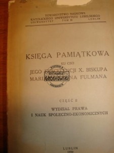 Księga pamiątkowa bpa Fulmana cz II