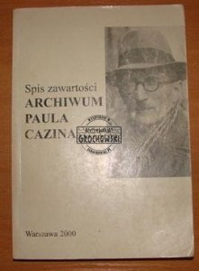 Spis zawartości archiwum Paula Cazina