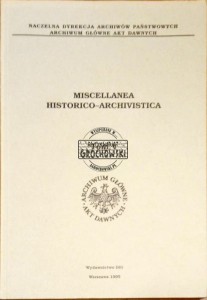 Miscellanea historico-archivistica Tom 5