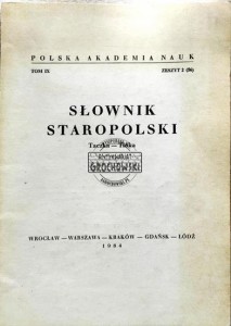 Słownik staropolski tom IX zeszyt 2