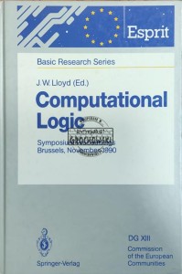 Computational Logic: Symposium Proceedings: Brussels, November 13/14, 1990