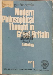Modern philosophical thought in Great Britain. Part 1, Anthology