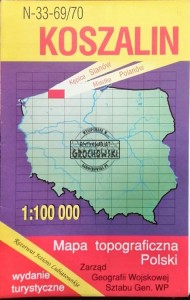 Koszalin. Mapa topograficzna Polski 1:100 000