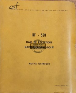 Baie de réception radiotélégraphique RF 520: notice technique (Odbiornik radiowy RF 520: instrukcje techniczne)