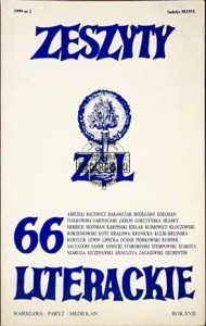 Zeszyty literackie 66.  Wiosna 1999
