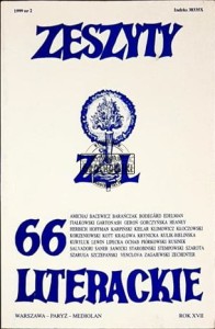 Zeszyty literackie 66. Wiosna 1999