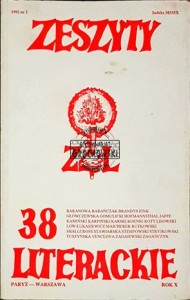 Zeszyty literackie 38. Wiosna 1992