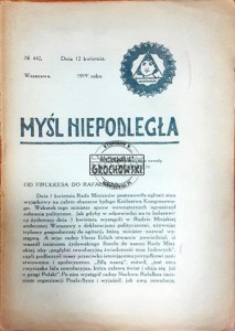 Myśl niepodległa Nr. 442, Kwiecień 1919 r.