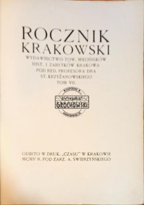 Rocznik Krakowski T. VII