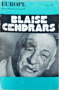 Blasise Cendrars. Europe Revue Litteraire Mensuelle