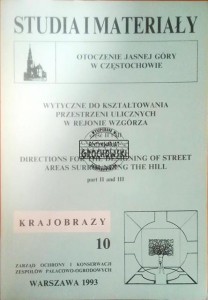 Otoczenie Jasnej Góry w Częstochowie. Wytyczne do kształtowania przestrzeni ulicznych w rejonie wzgórza. Część II i III