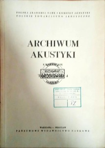 Archiwum Akustyki T.11 zeszyt 4