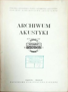 Archiwum Akustyki T.11 zeszyt 3