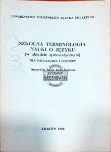 Szkolna terminologia nauki o języku (w układzie systematycznym)