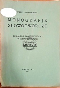 Monografje Słowotwórcze. II. Formacje z podstawowem -L- w części sufiksalnej