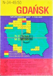 Mapa topograficzna Polski 1:100 000 Gdańsk