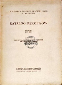 Katalog rękopisów. Sygnatury 2299-2630 