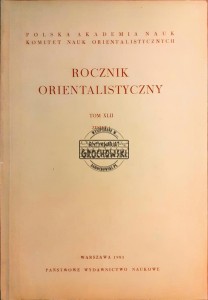 Rocznik orientalistyczny, tom XLII, zeszyt 1