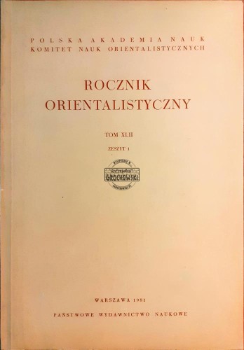 621201 Rocznik orientalistyczny, tom XLII, zeszyt 1