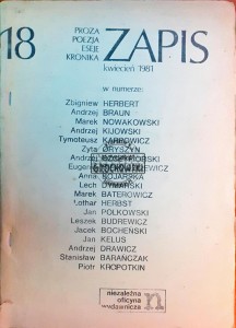 Zapis, Kwiecień 1981