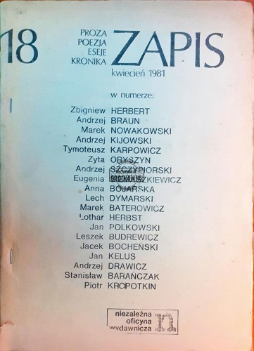 637471 Zapis, Kwiecień 1981
