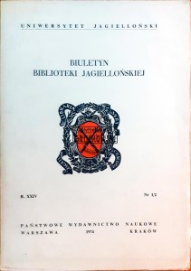 Biuletyn Biblioteki Jagiellońskiej, Nr. 1/2 1974 r.