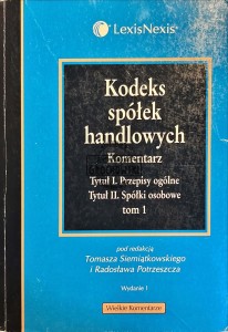 Kodeks spółek handlowych, tom 1