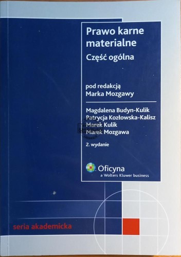 646339 Prawo karne materialne, Część ogólna