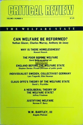 647343 Critical Review, vol. 4, nr 4, The Welfare State