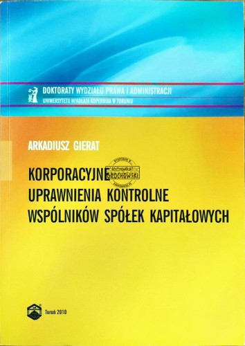 648284 Korporacyjne uprawnienia kontrolne wspólników spółek kapitałowych