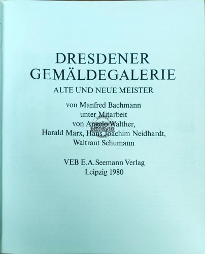 648641 Dresdener Gemaldegalerie. Alte und neue meister