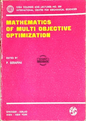 658011 Mathematics of multi objective optimization